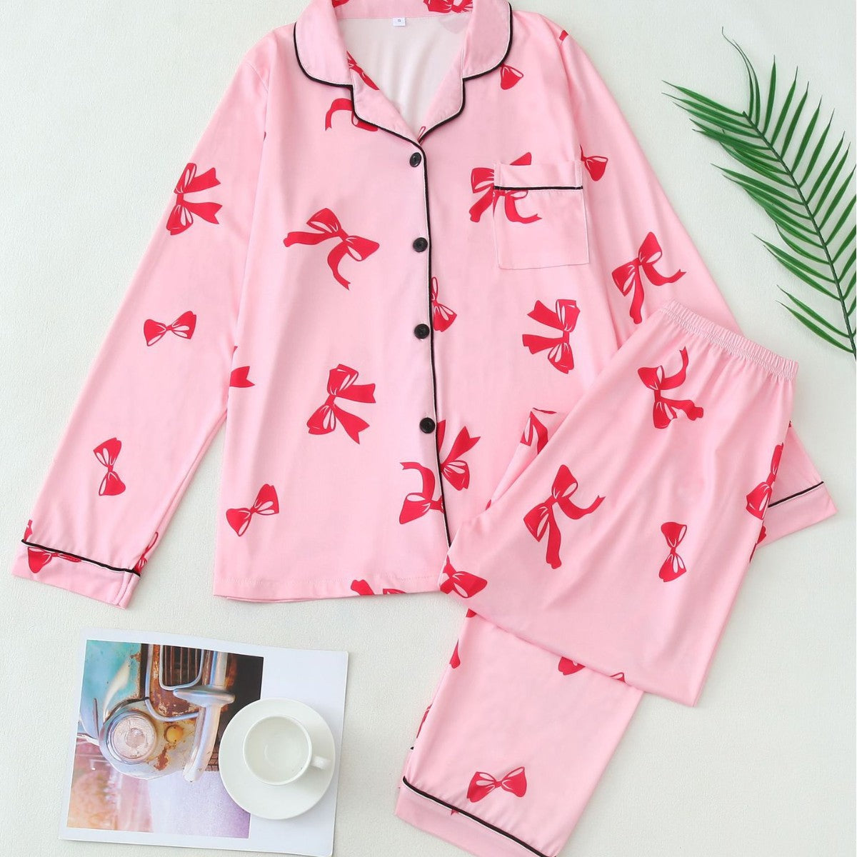 Comfy Long Sleeve Top and Pajama Set