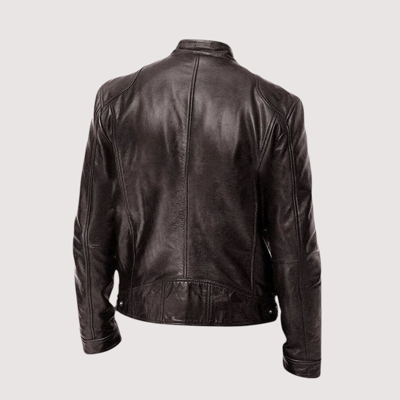 Men's Leather Zip Up Jacket