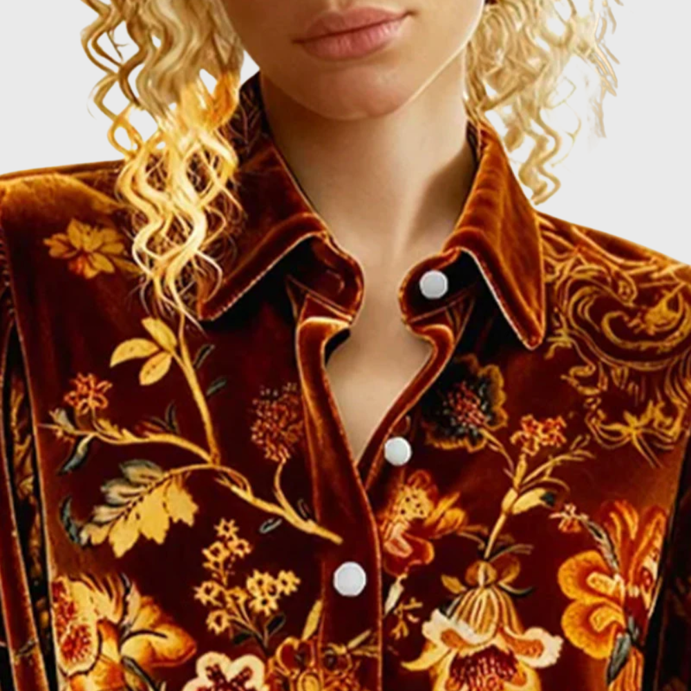 Printed Balloon Sleeve Shirt