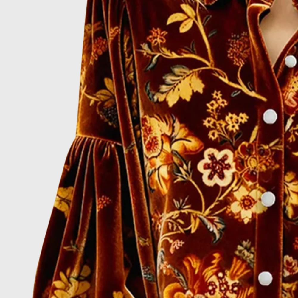 Printed Balloon Sleeve Shirt