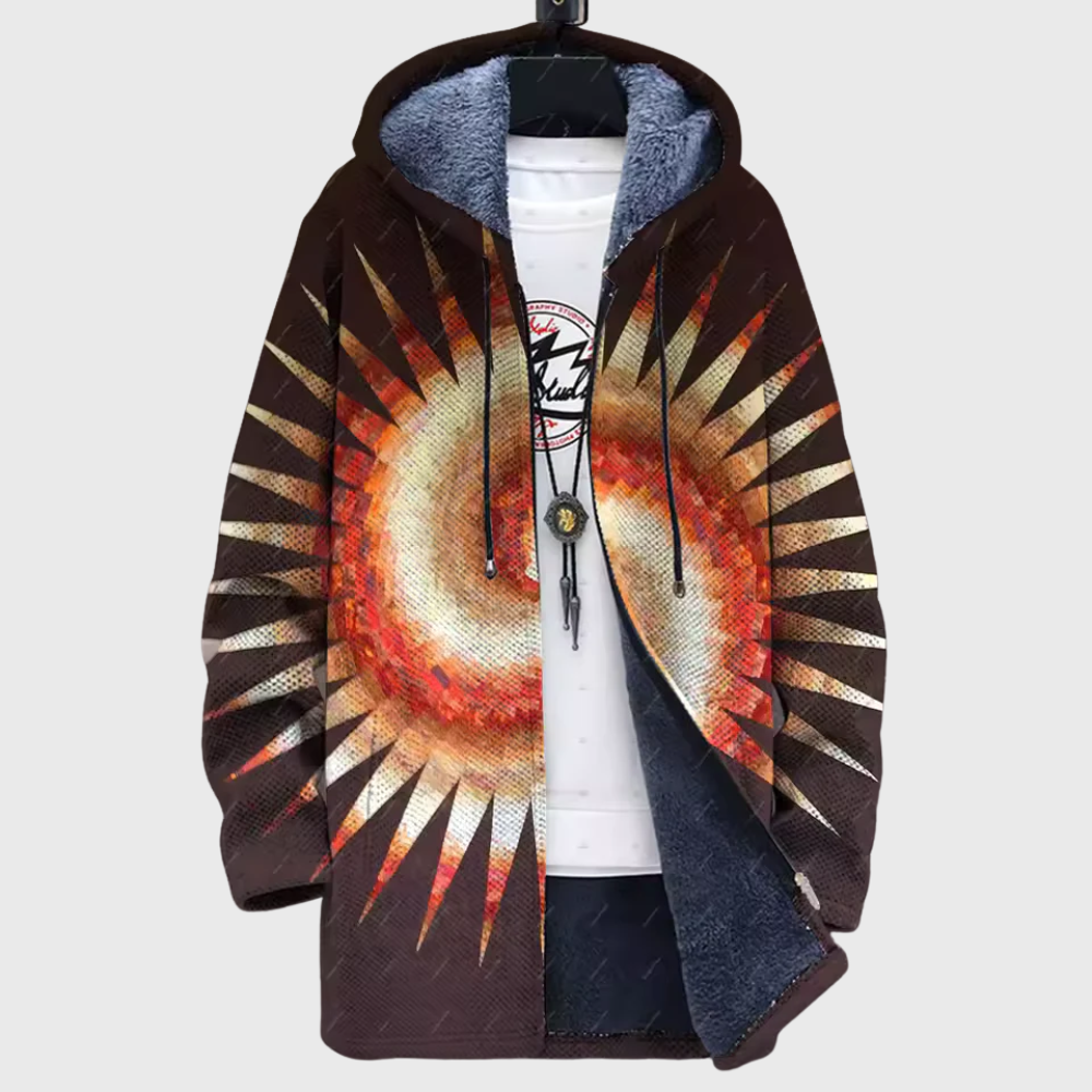 Luxury cardigan inspired by art