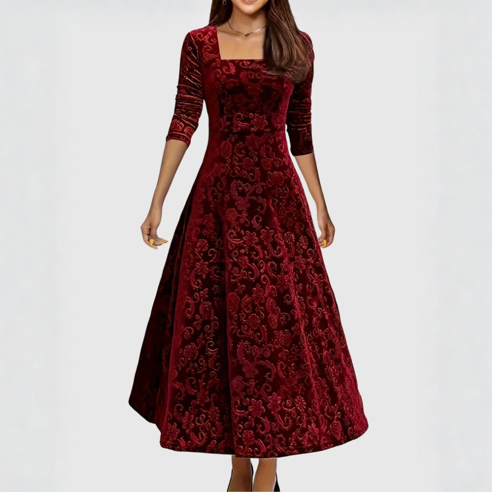 Vespera | Graceful Floral Midi Dress