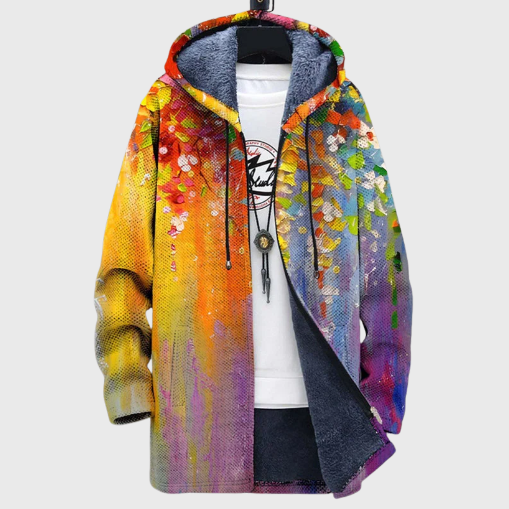 Luxury cardigan inspired by art