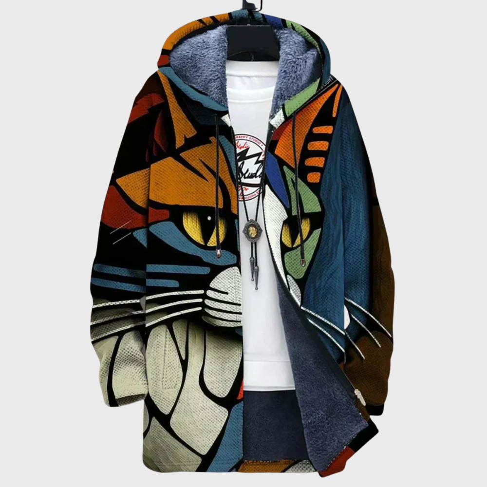 Luxury cardigan inspired by art