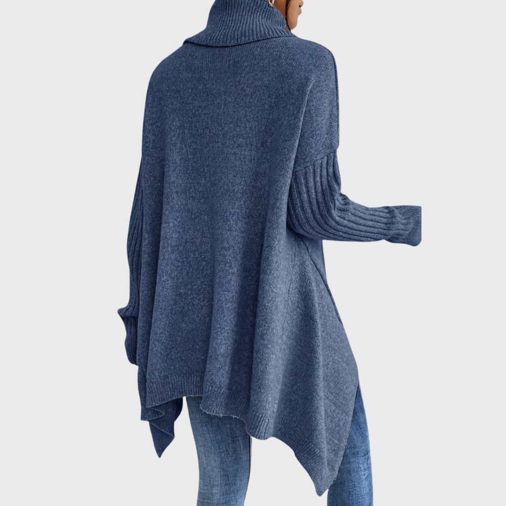 Knitted sweater with soft fall