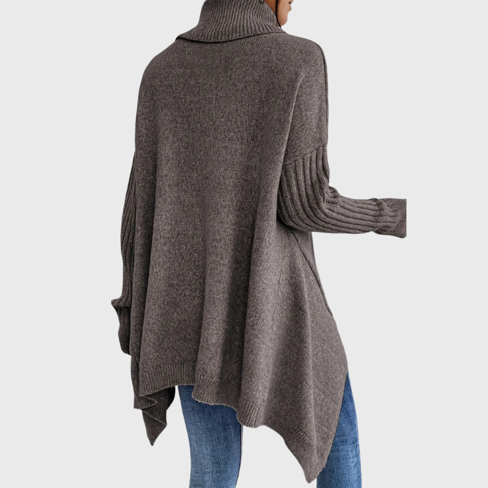 Knitted sweater with soft fall