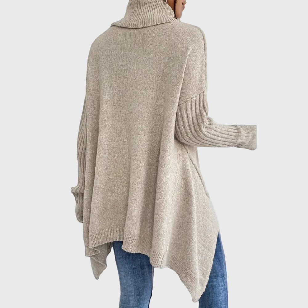 Knitted sweater with soft fall