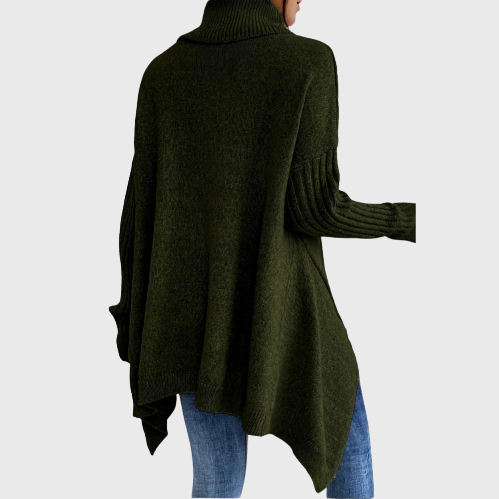 Knitted sweater with soft fall