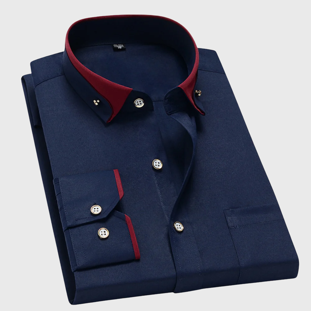 Classic cotton shirt with long sleeves