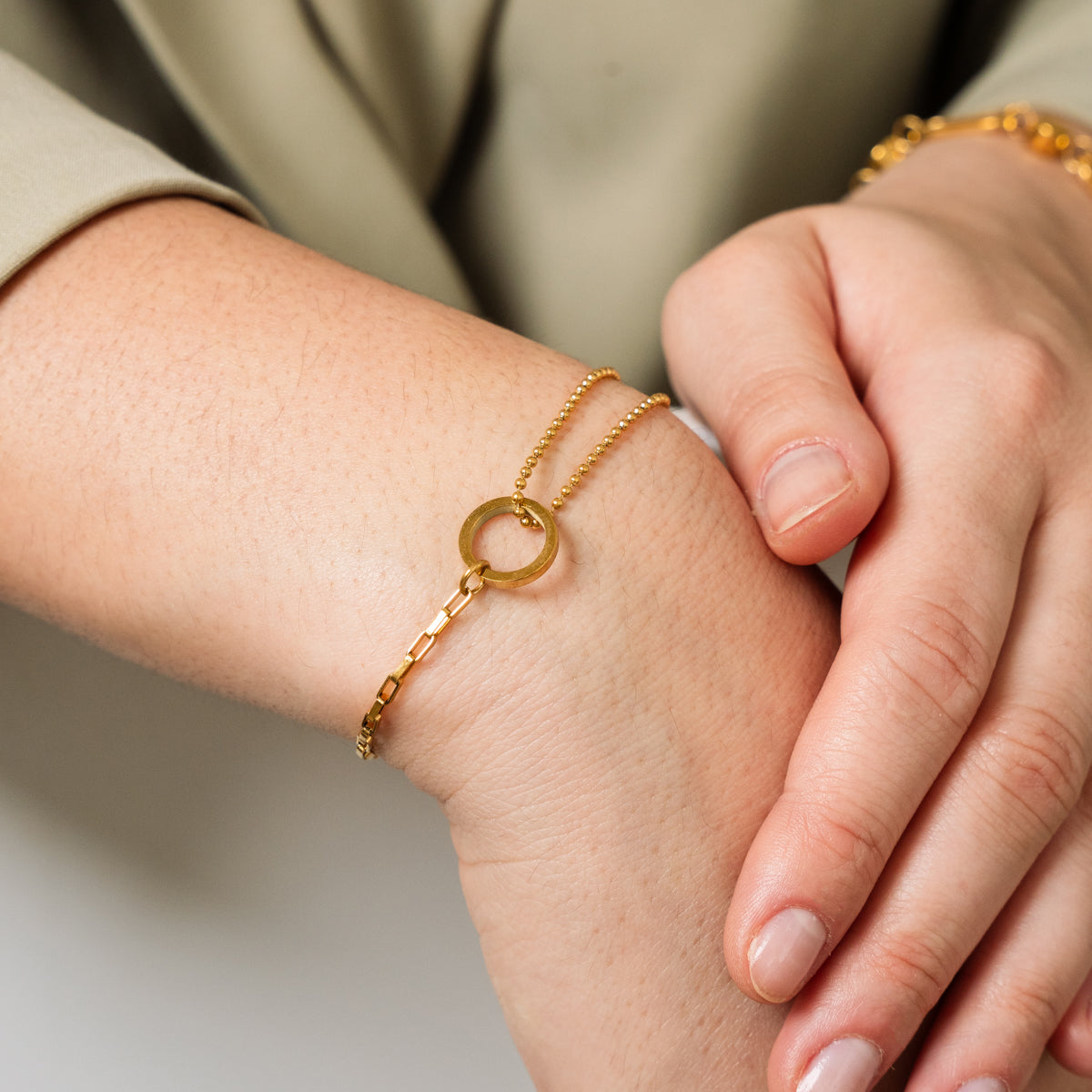 Golden Tennis Box Bracelet