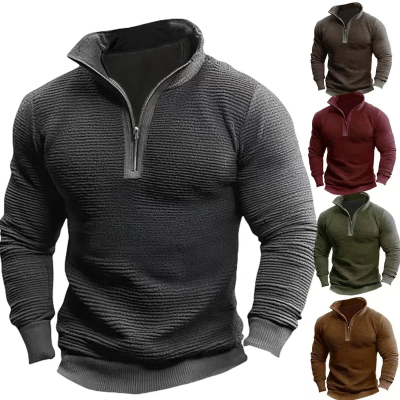 Vintage Sweatshirt With Half Zipper