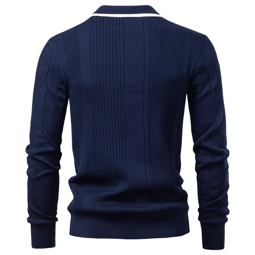 Long-sleeved winter polo shirt