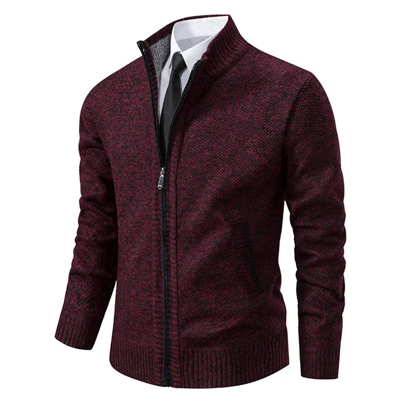 Casual cardigan with stand-up collar