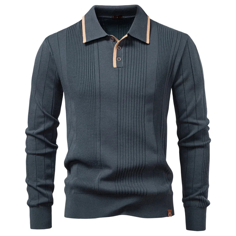 Long-sleeved winter polo shirt