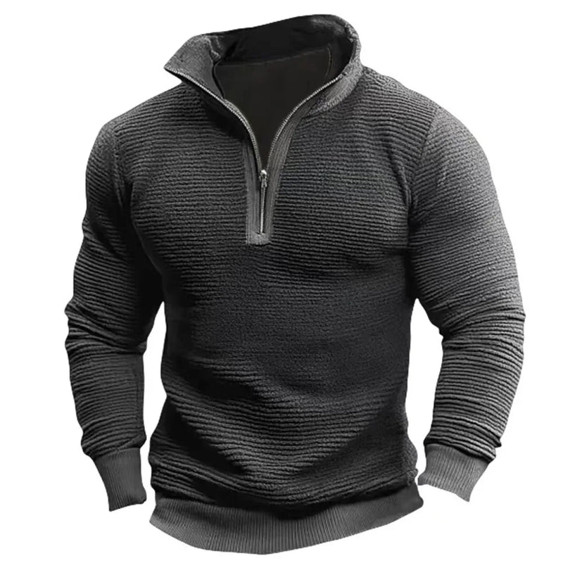 Vintage Sweatshirt With Half Zipper