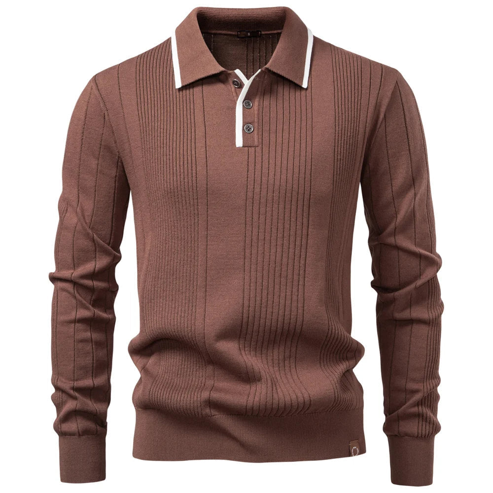 Long-sleeved winter polo shirt