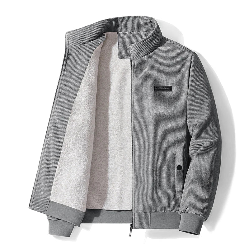 Corduroy jacket with fleece lining