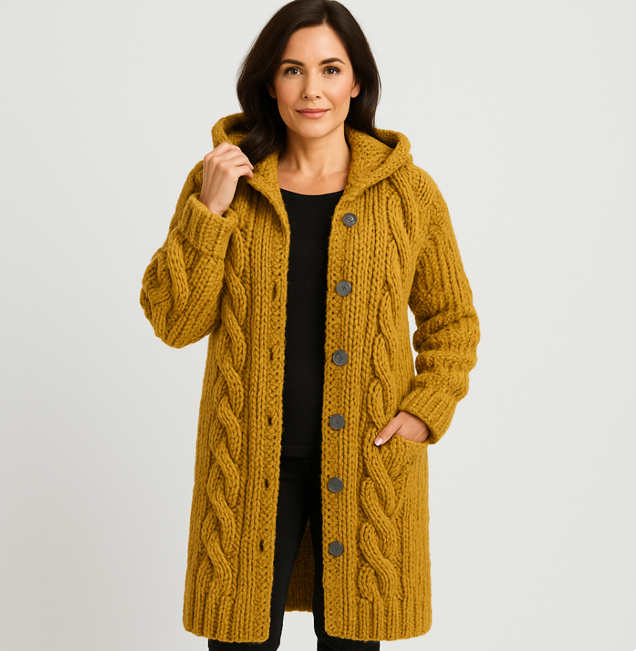 Elegant Cosy Coat With Tummy Coverage