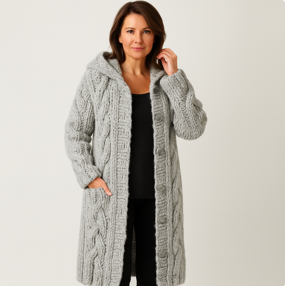 Elegant Cosy Coat With Tummy Coverage