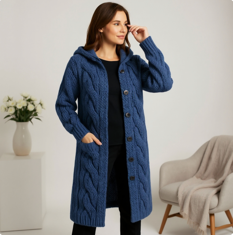 Elegant Cosy Coat With Tummy Coverage