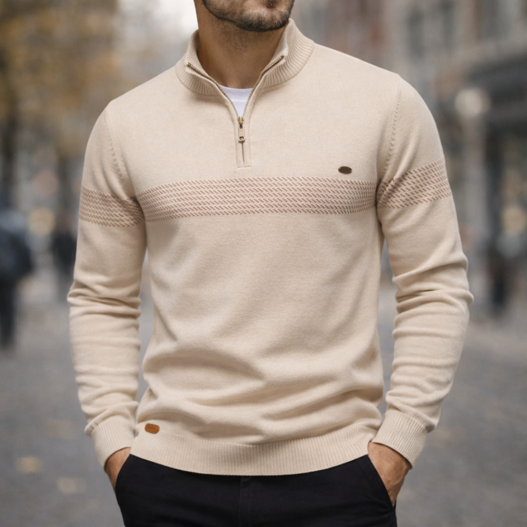 Steady warmth knit zip pullover