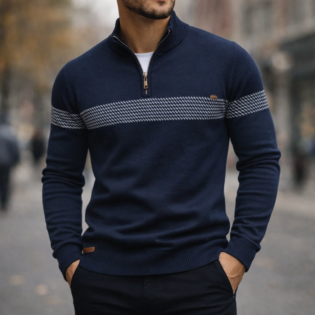 Steady warmth knit zip pullover