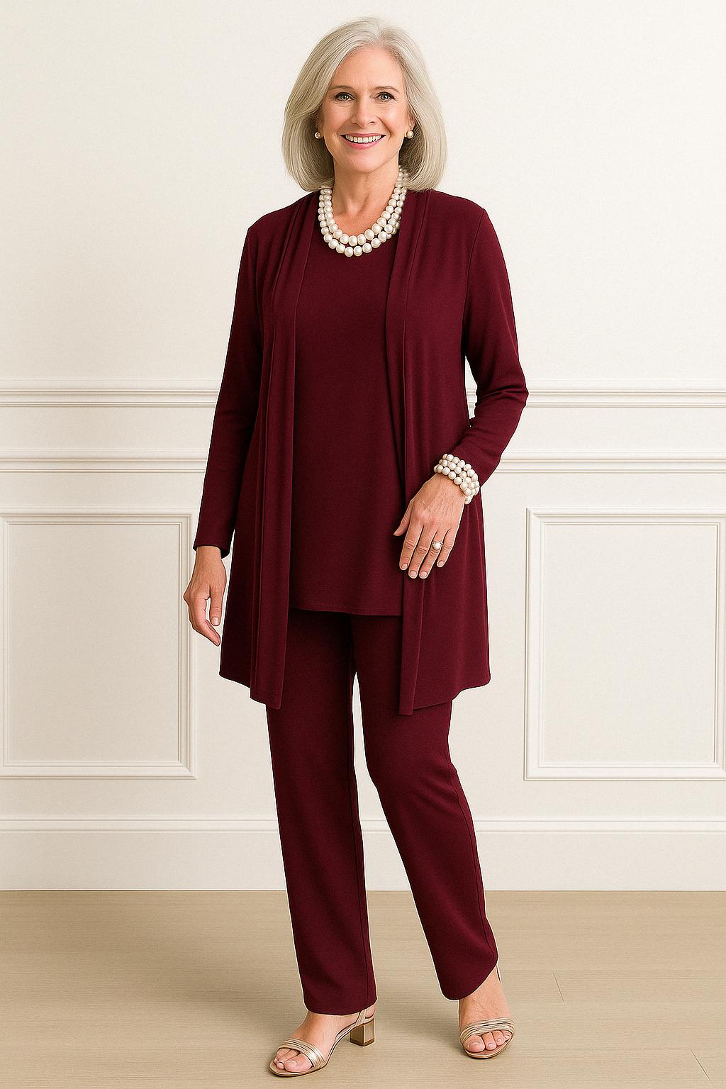 Rosy Cardigan, Top & Pants Set