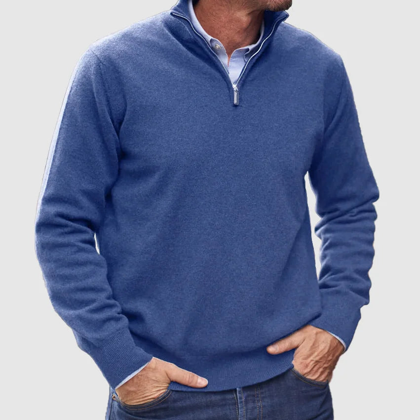 Long-sleeved zip-up sweater