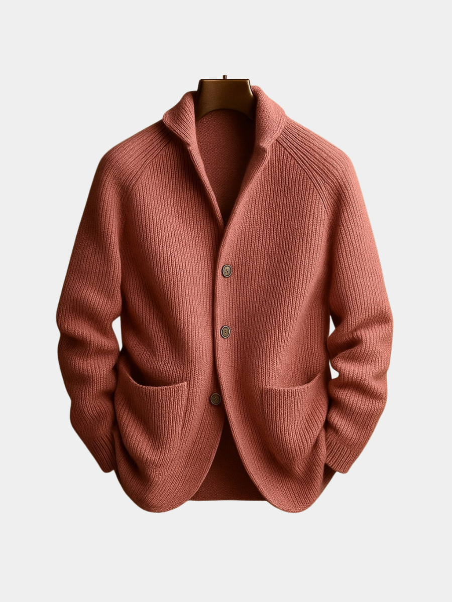 Men's Ribbed Wool Cardigan