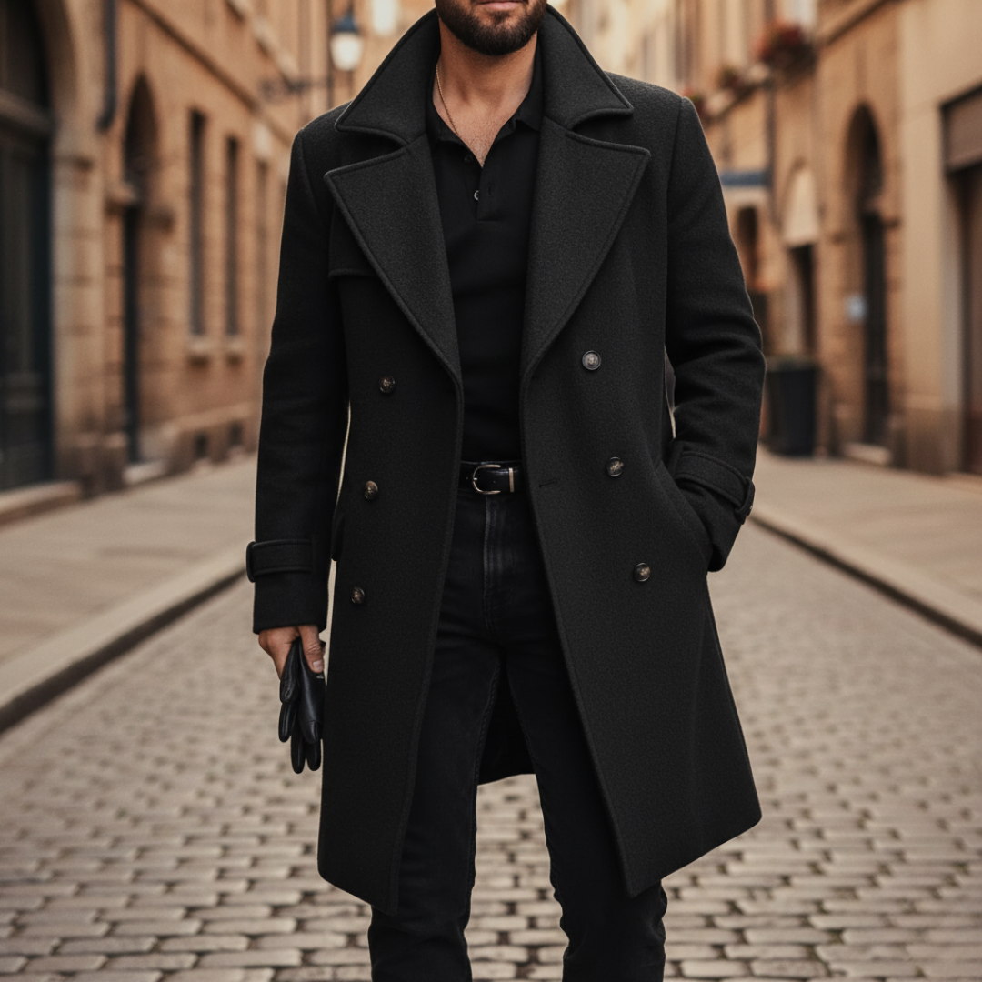 Men's Double-Breasted Winter Wool Coat