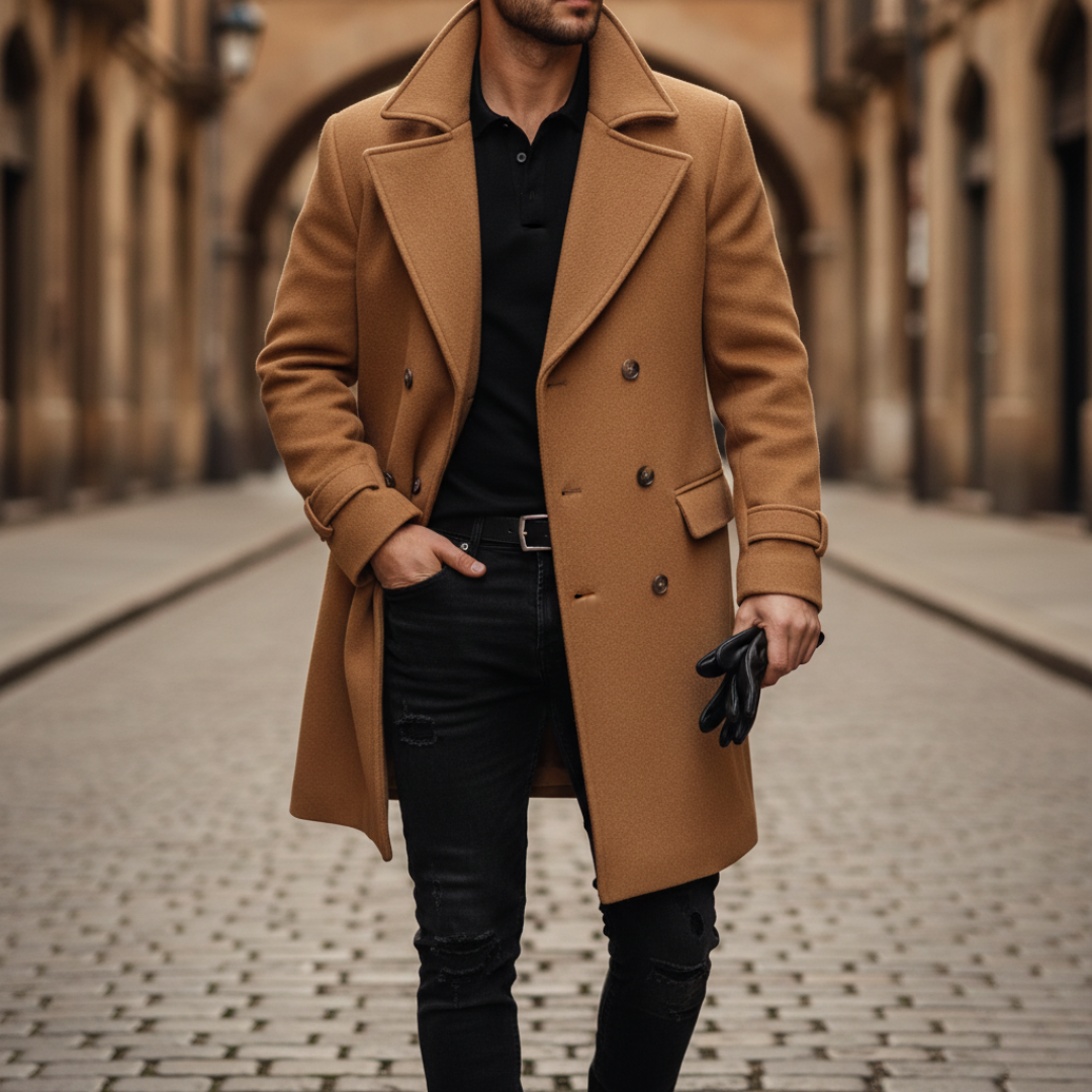 Men's Double-Breasted Winter Wool Coat