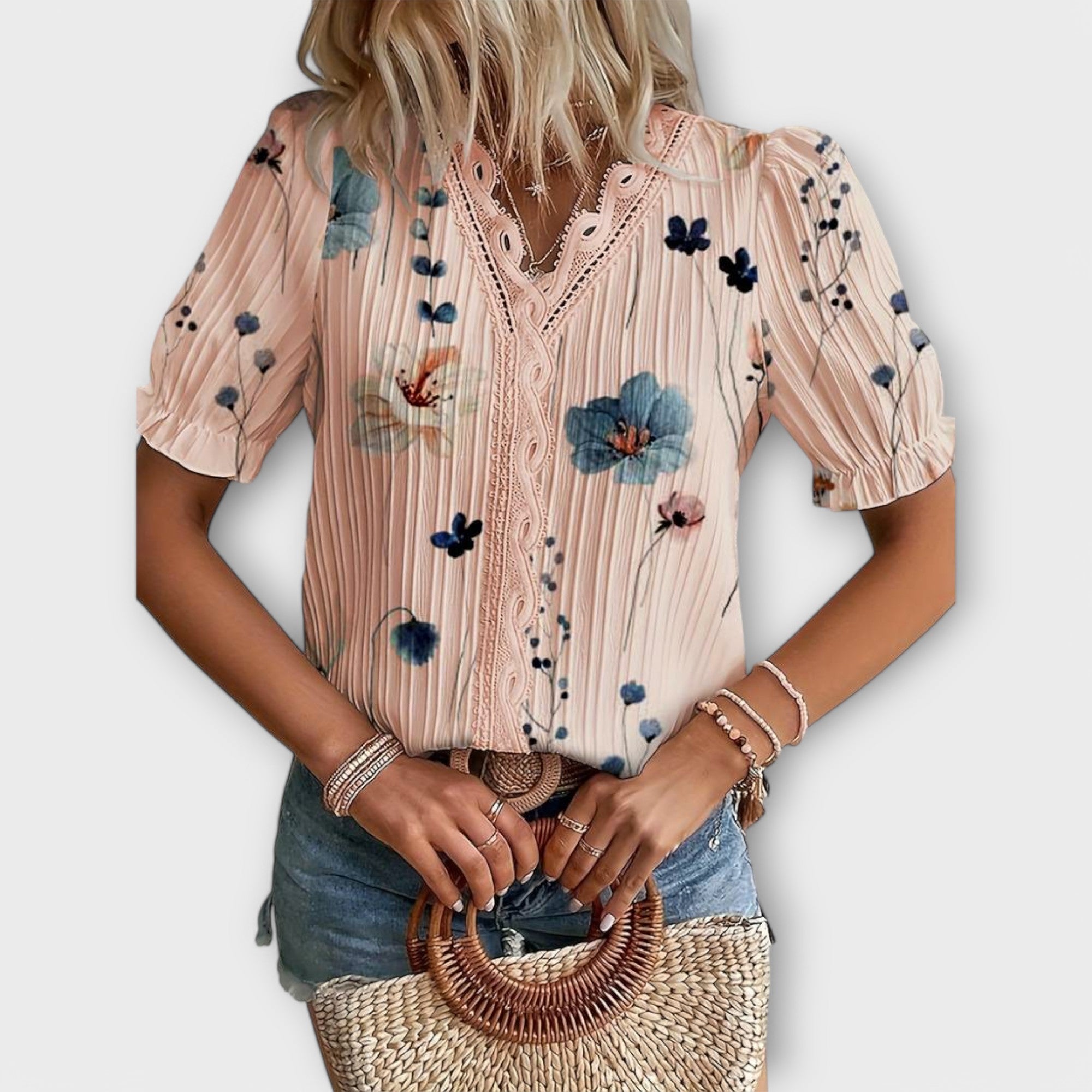 Emily - Elegant V-Neck Blouse
