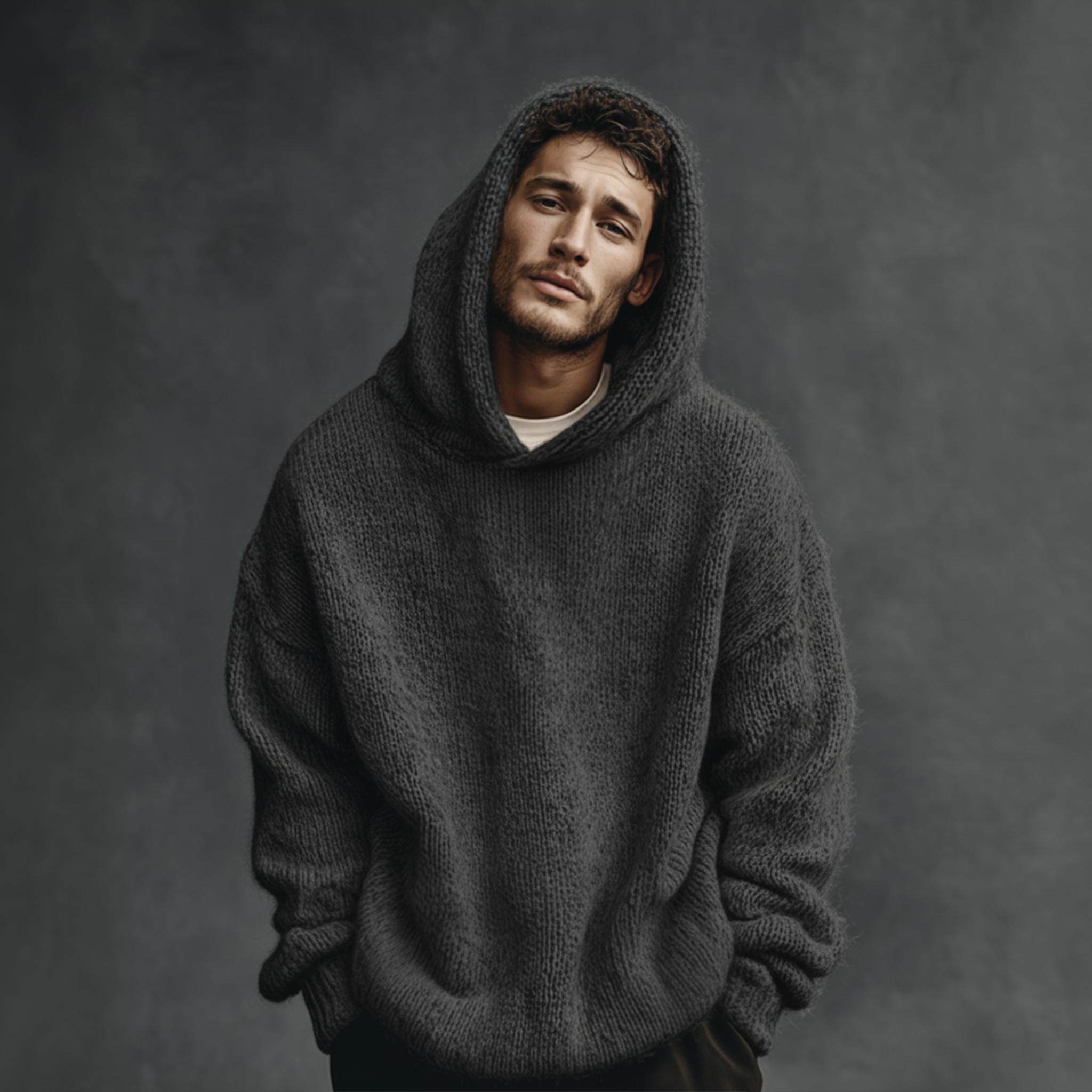 Casual Sweater with Fashionable Hood