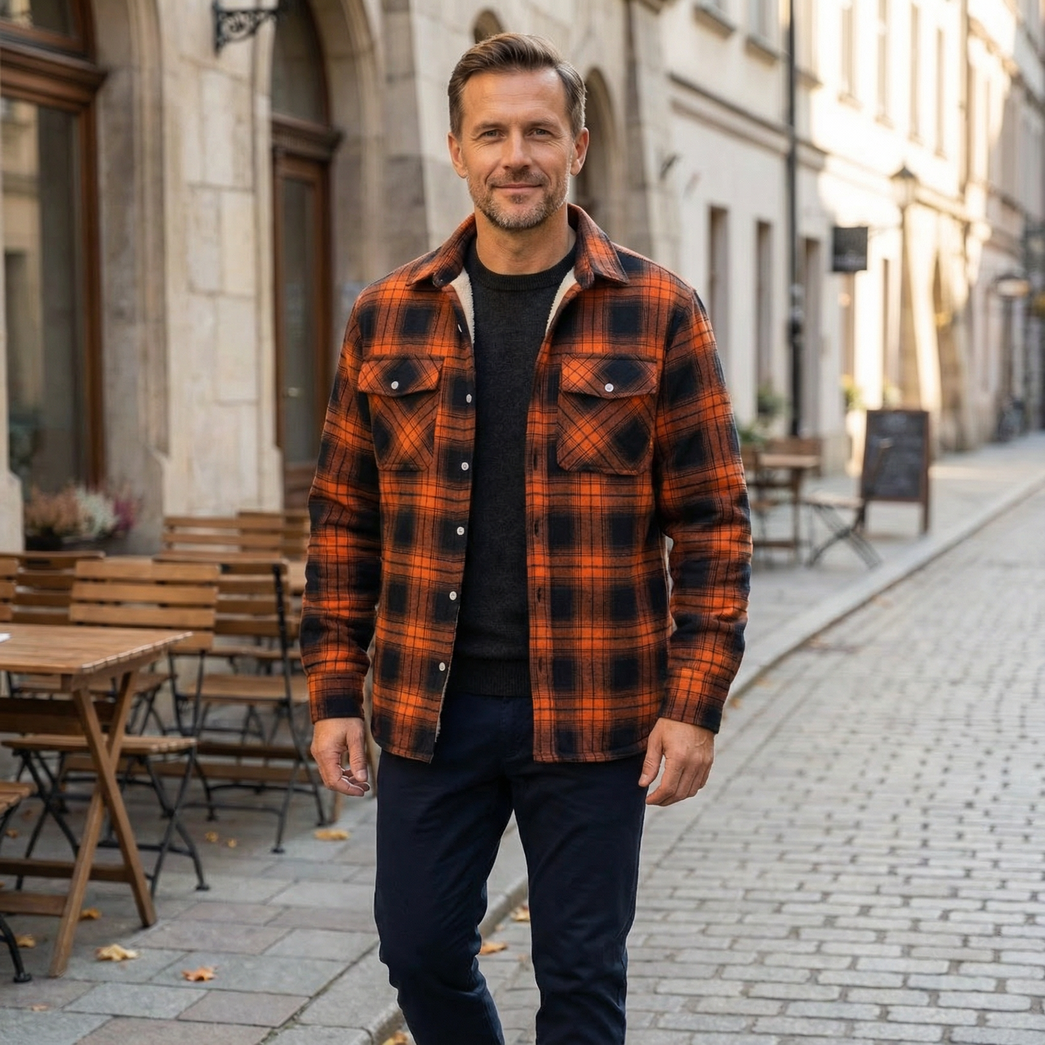 Jacket with Checkered Lining