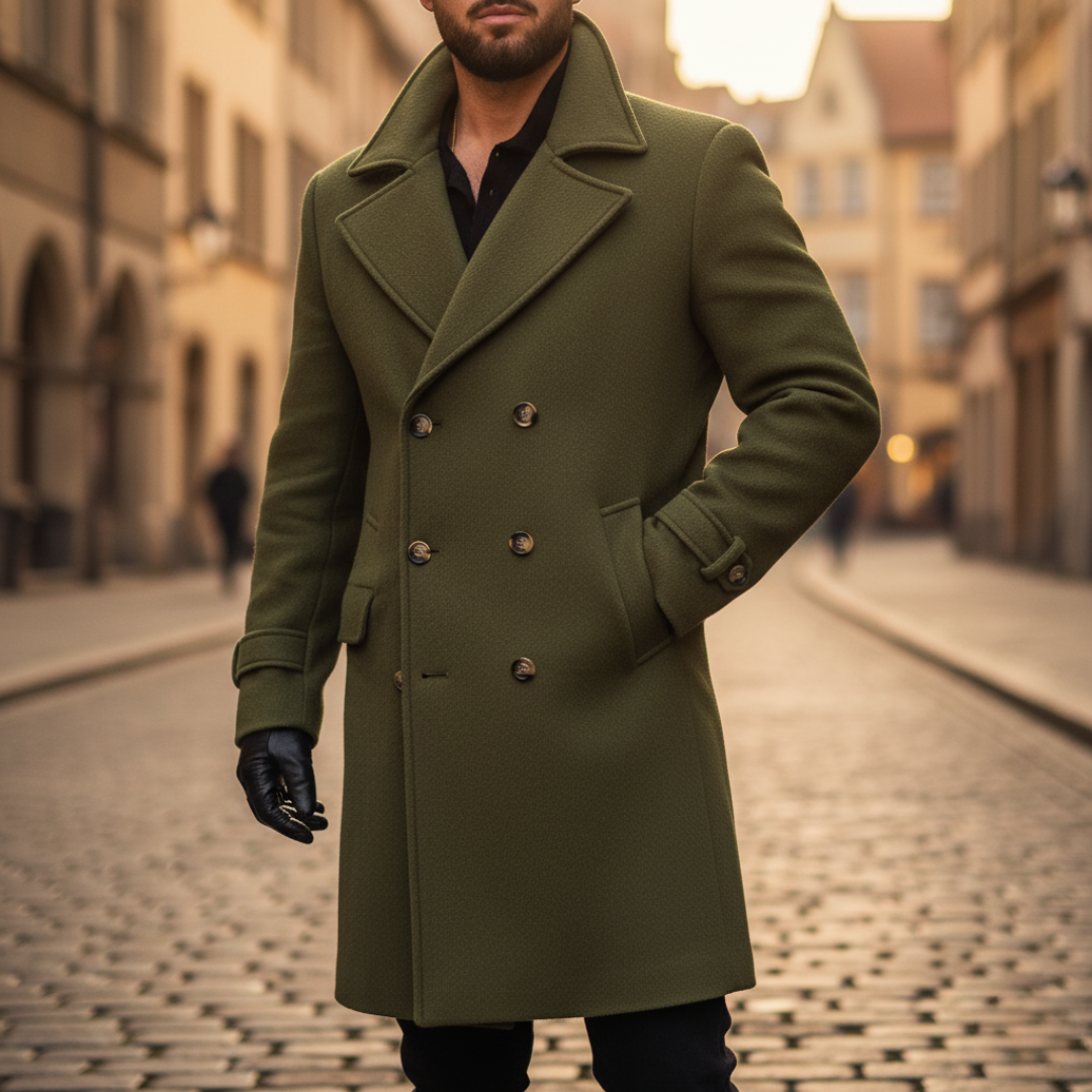 Men's Double-Breasted Winter Wool Coat