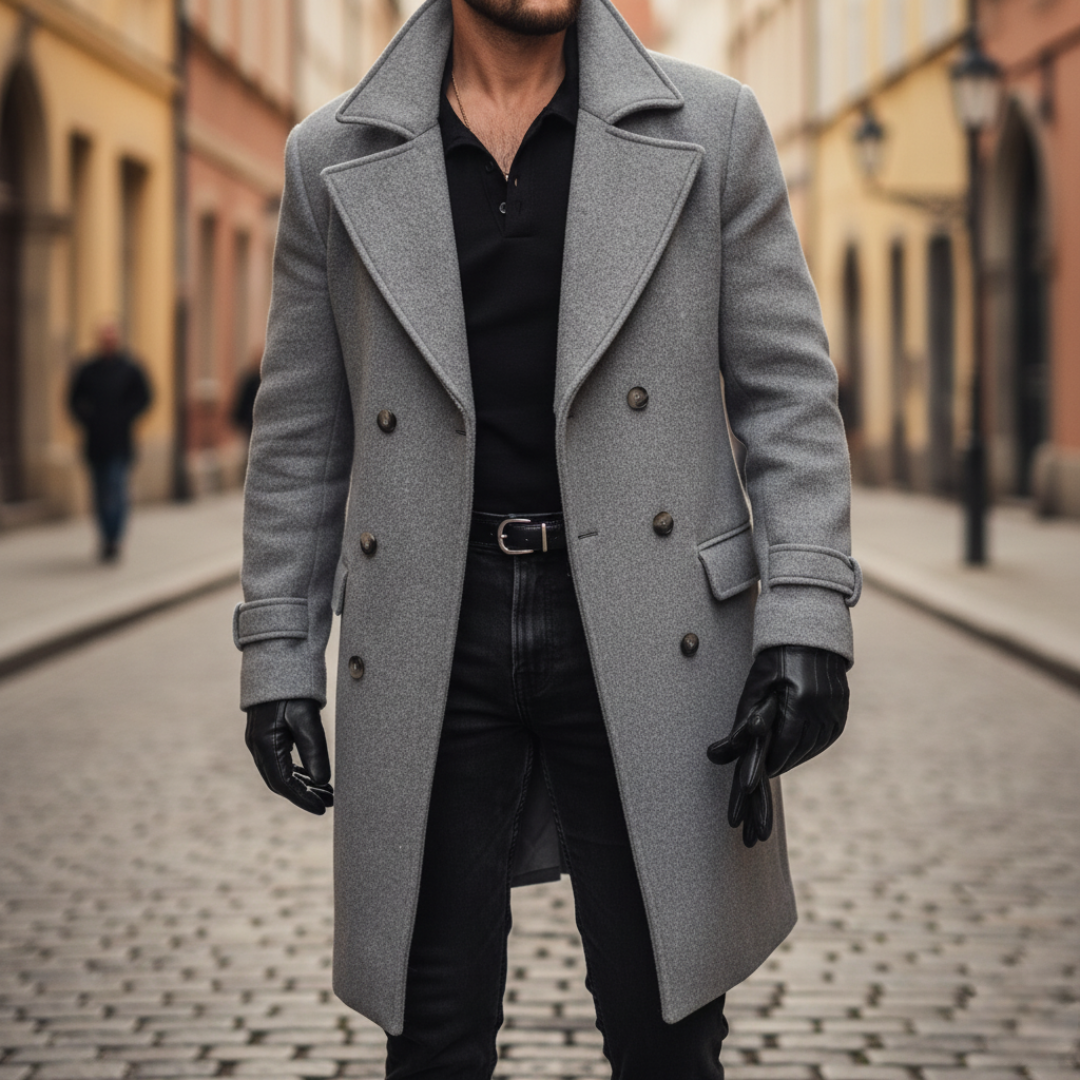 Men's Double-Breasted Winter Wool Coat