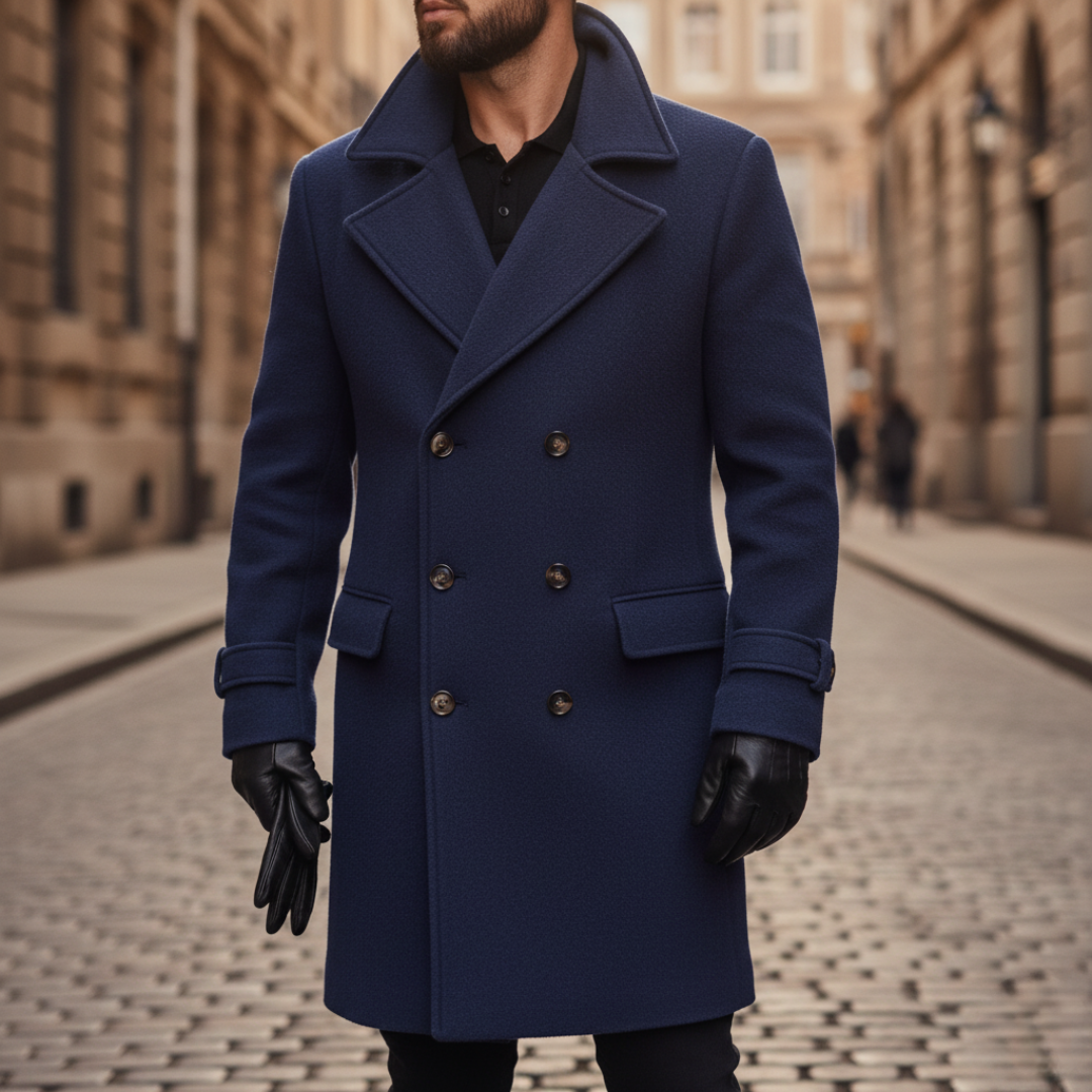 Men's Double-Breasted Winter Wool Coat