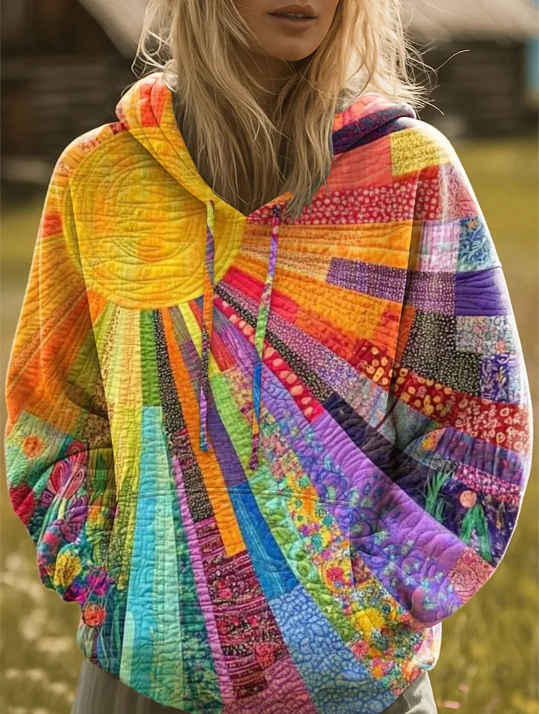 Multicolor Patchwork Hoodie