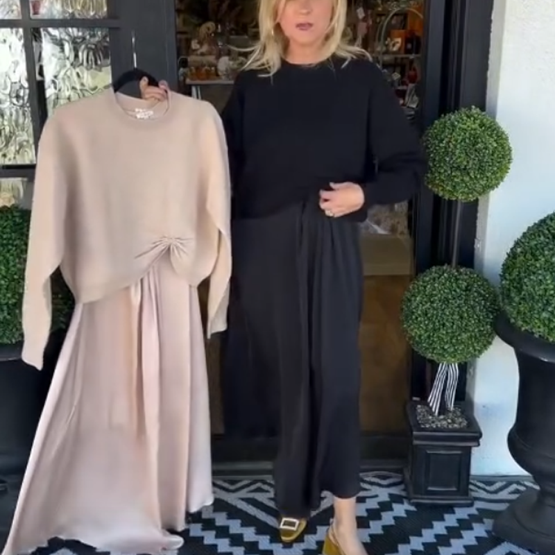 Top with Braided Knot and Maxi Dress