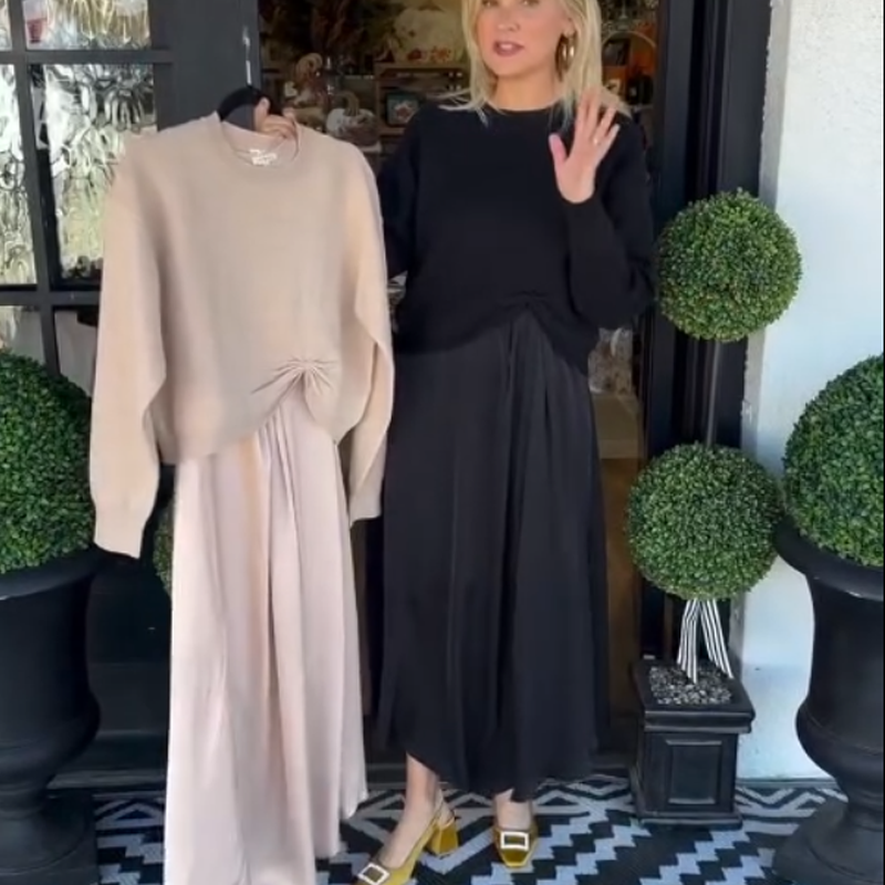 Top with Braided Knot and Maxi Dress