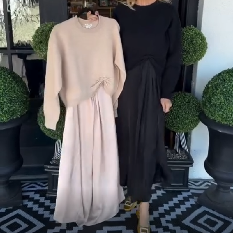 Top with Braided Knot and Maxi Dress