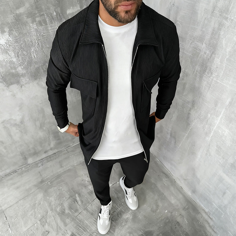 Ribbed Zip-Up Jogging Set