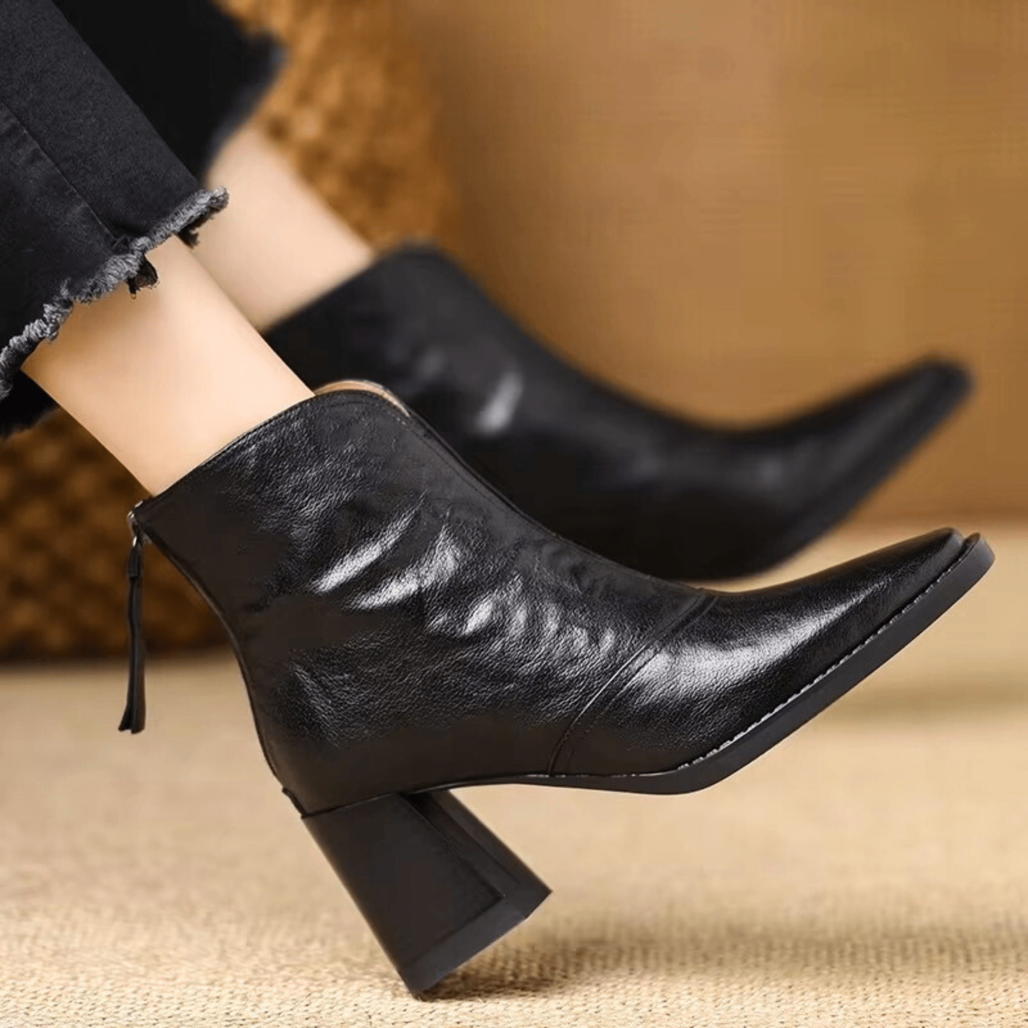 Luxury Mid-Heel Ankle Boots
