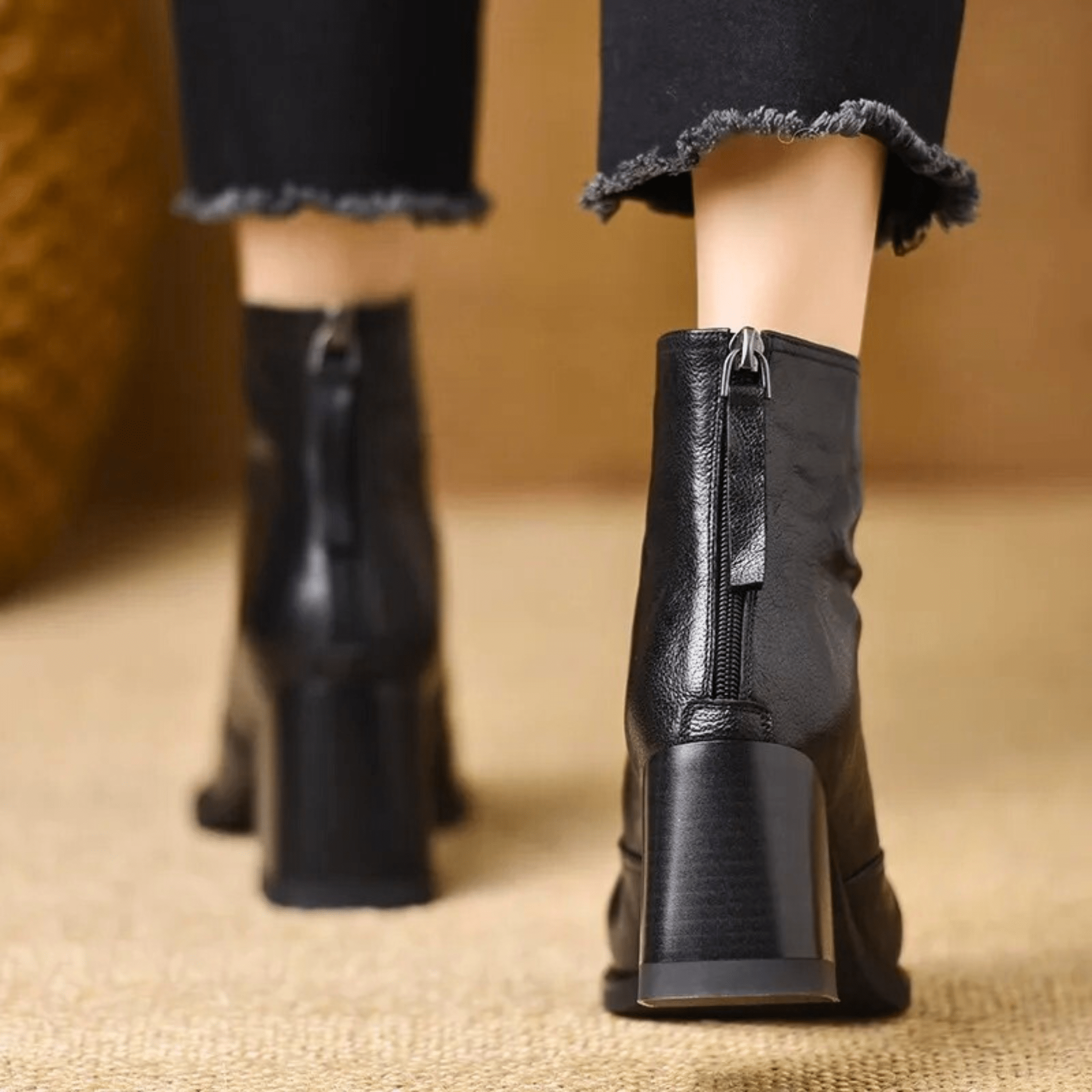 Luxury Mid-Heel Ankle Boots
