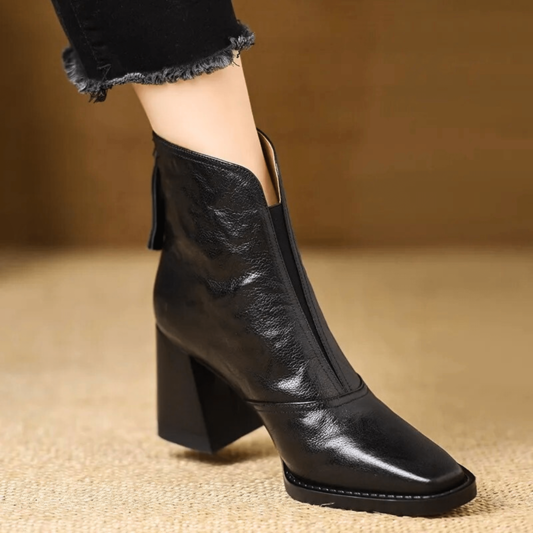 Luxury Mid-Heel Ankle Boots