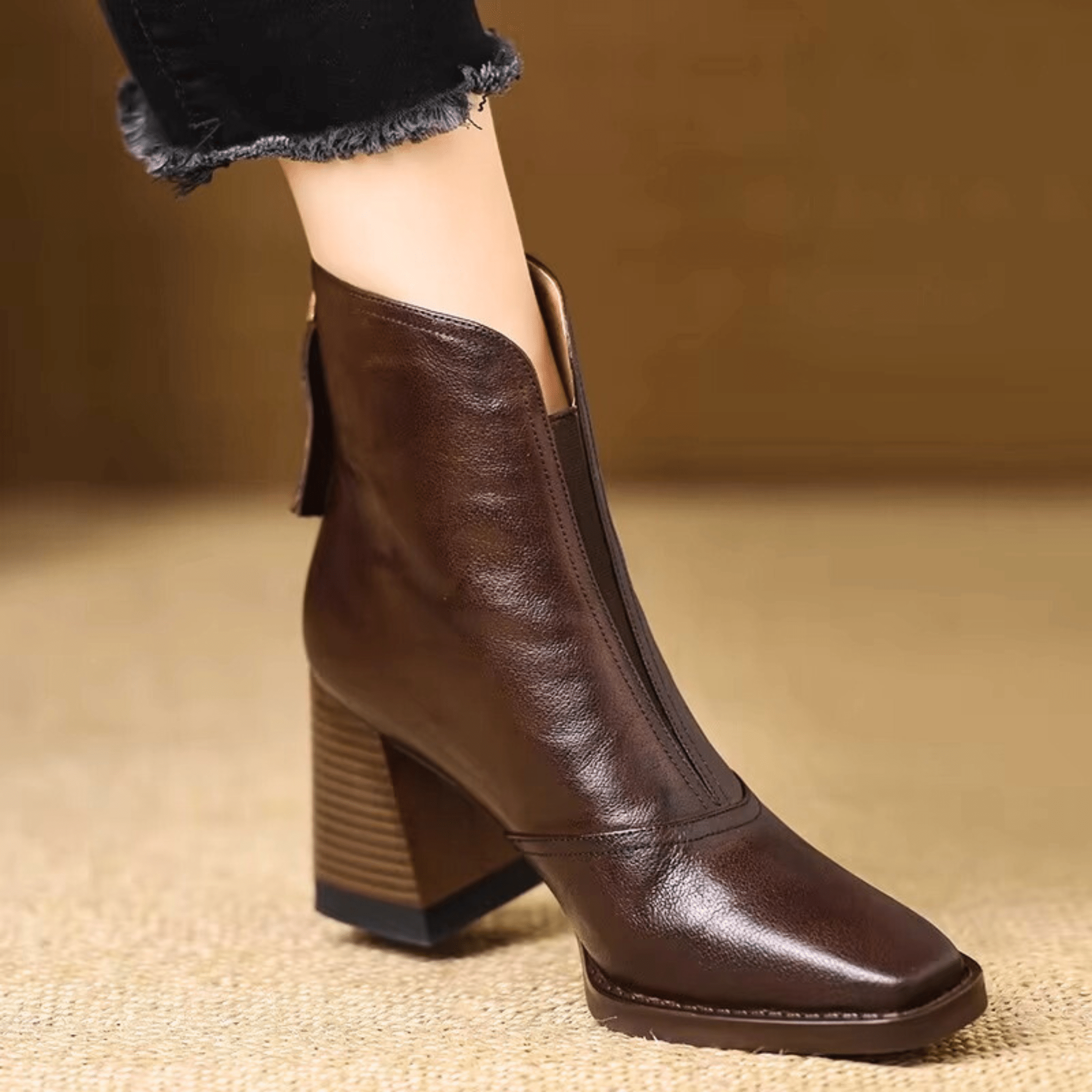 Luxury Mid-Heel Ankle Boots