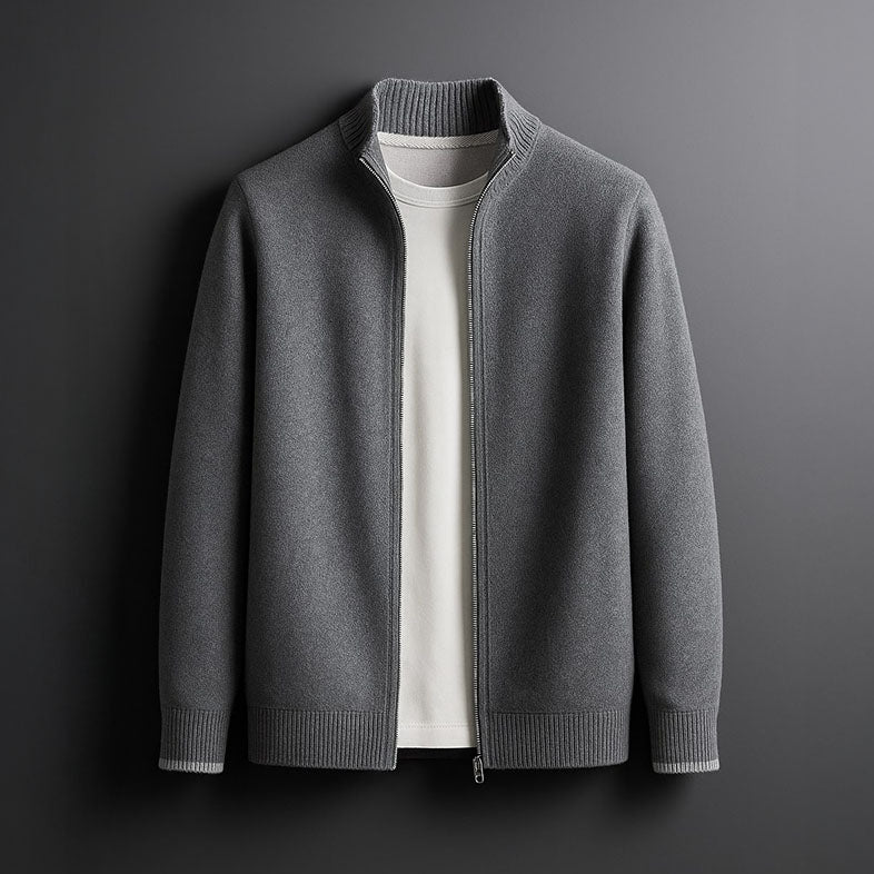 LEGANT WOOL ZIP CARDIGAN